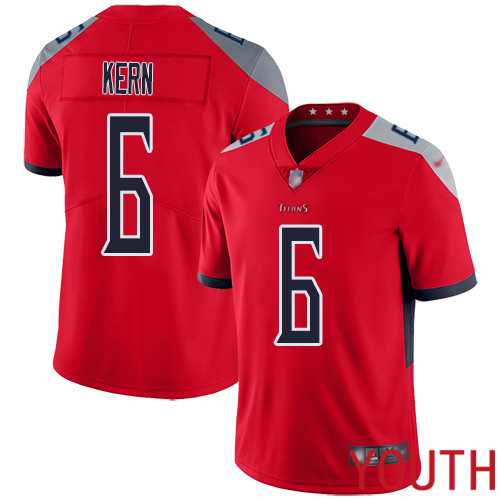 Tennessee Titans Limited Red Youth Brett Kern Jersey NFL Football #6 Inverted Legend